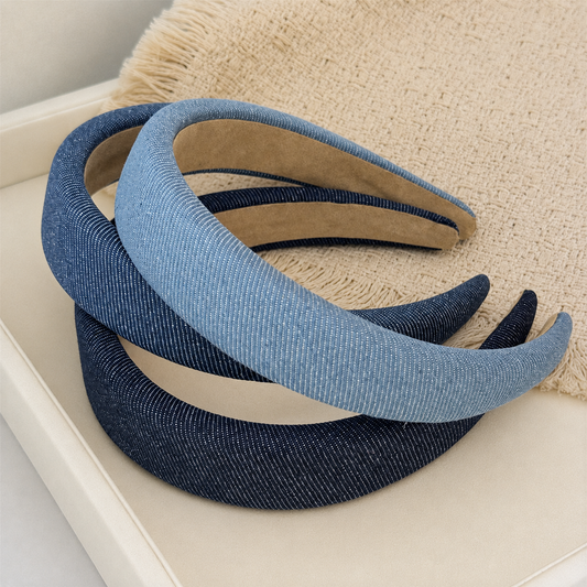 Denim thinly padded headband