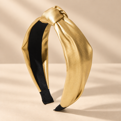 Knotted leather headband