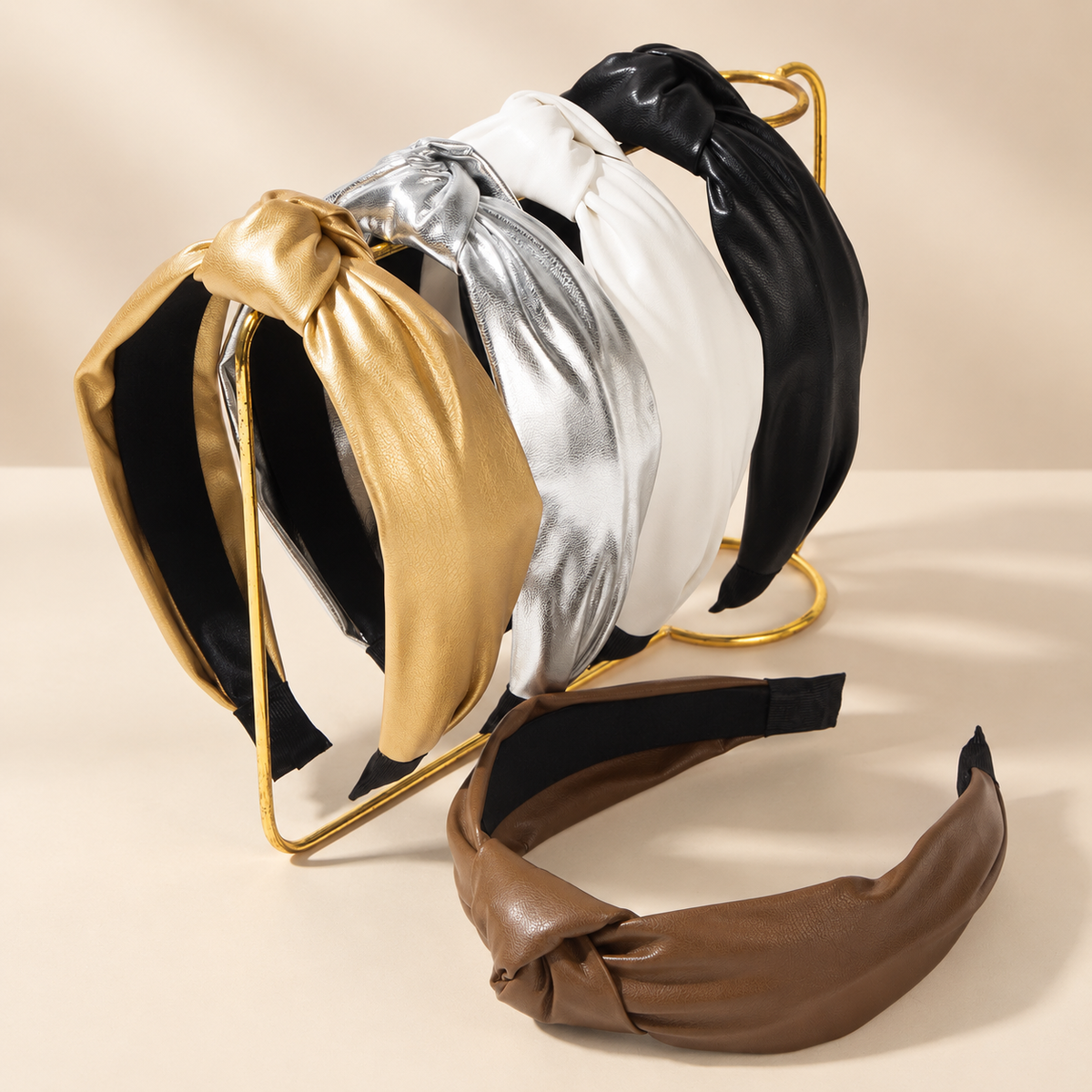 Knotted leather headband