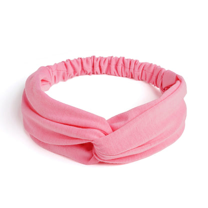 Twist front cotton elastic headband