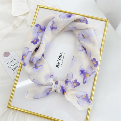 Flowers print square scarf