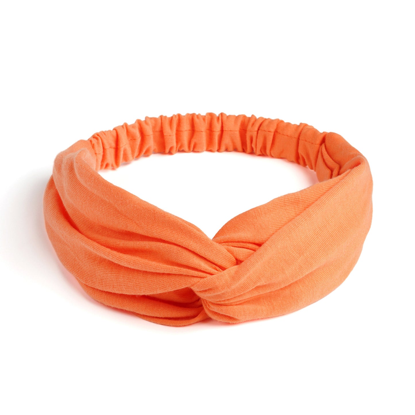 Twist front cotton elastic headband