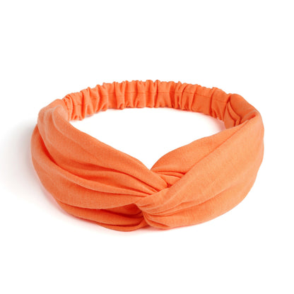 Twist front cotton elastic headband
