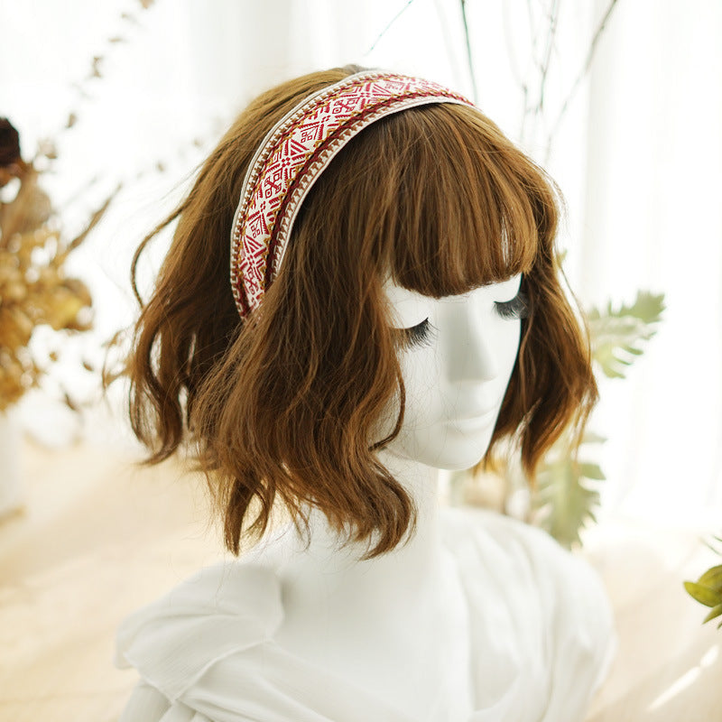 Embroidered wide headband