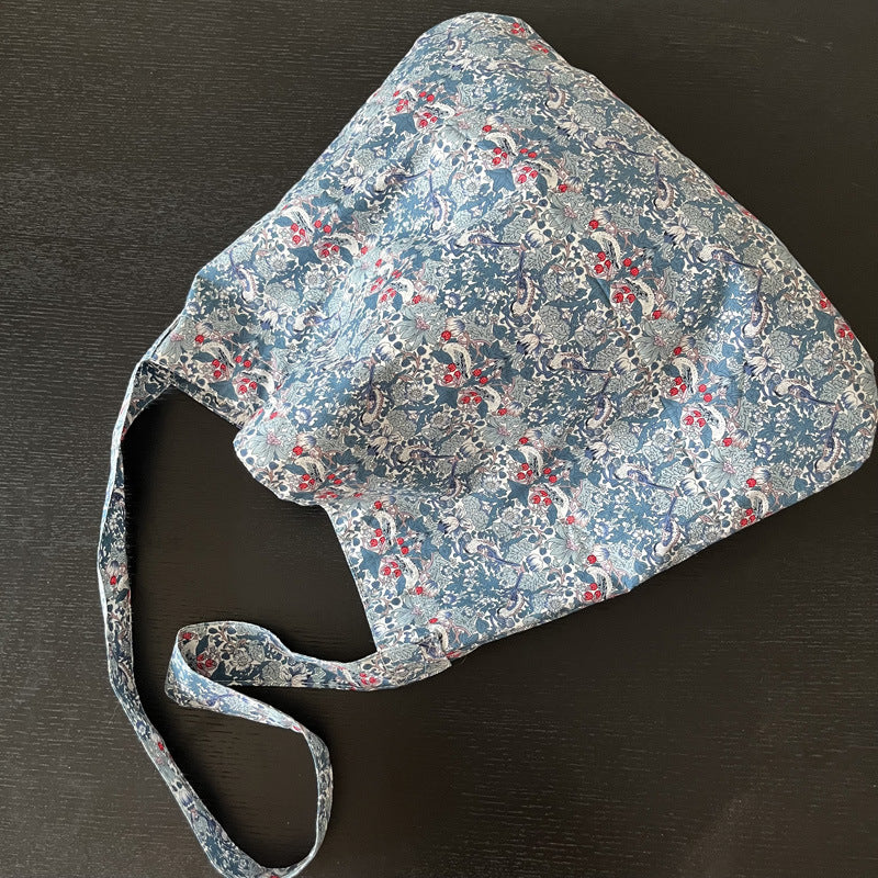 Strawberry lover liberty cotton one handle bag