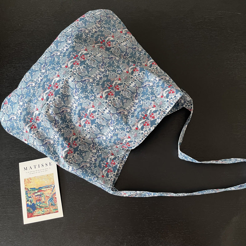 Strawberry lover liberty cotton one handle bag