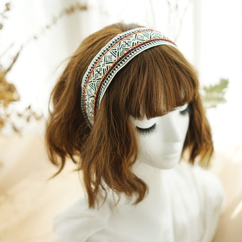 Embroidered wide headband
