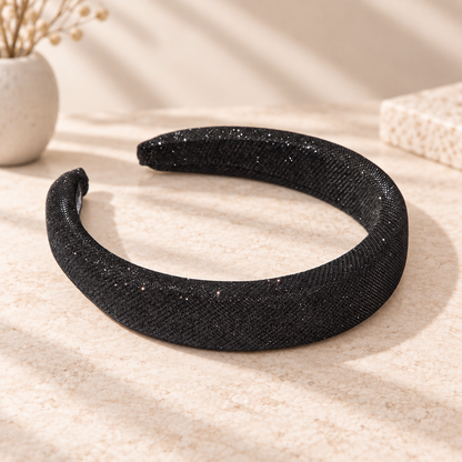 Padded headband with glitters
