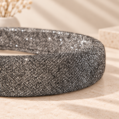 Padded headband with glitters