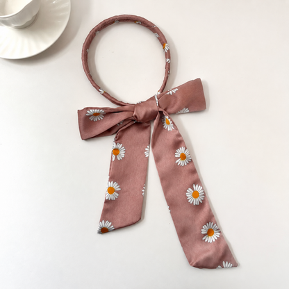 Double warp floral headband with scarf