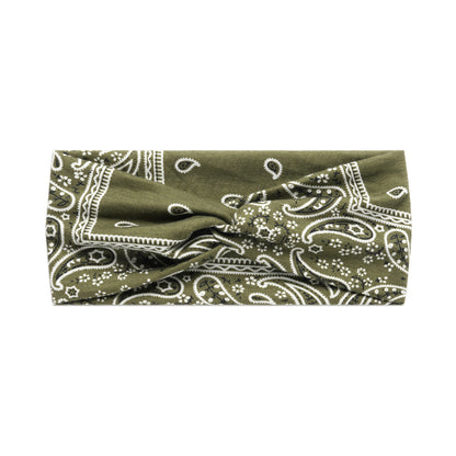 Twist front paisley print thin headband