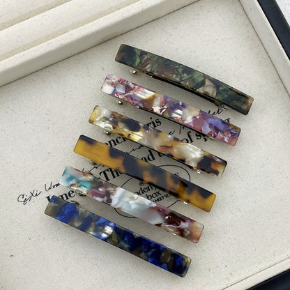 Small resin plain hair barrette