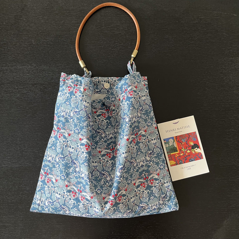 Strawberry lover liberty cotton tote bag