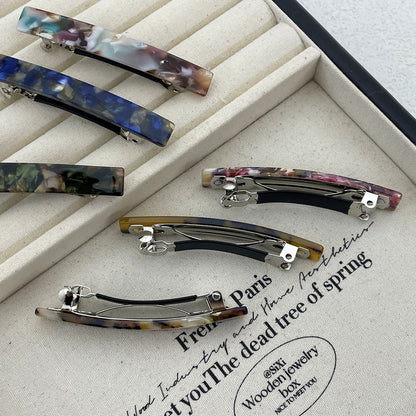 Small resin plain hair barrette