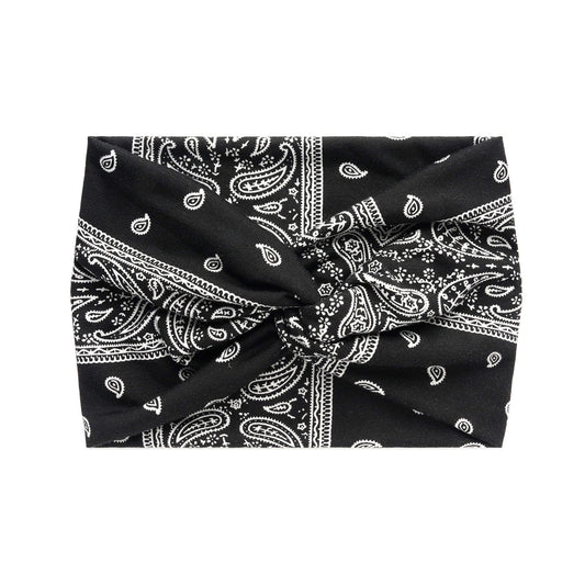 Paisley print super wide twist front stretchy headband