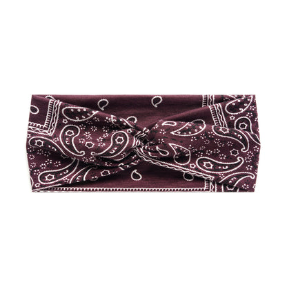 Twist front paisley print thin headband