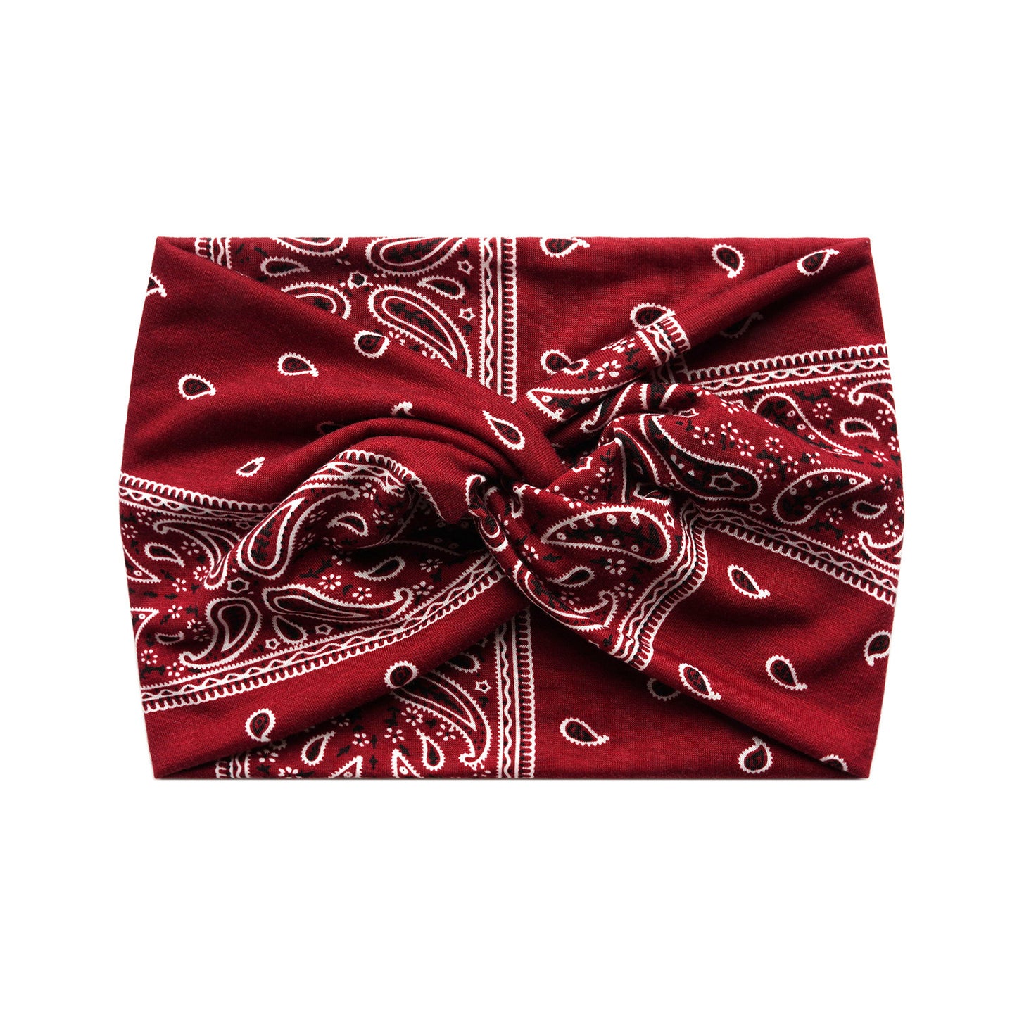 Paisley print super wide twist front stretchy headband