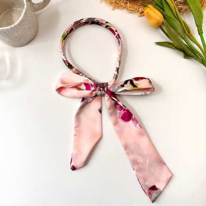Double warp floral headband with scarf
