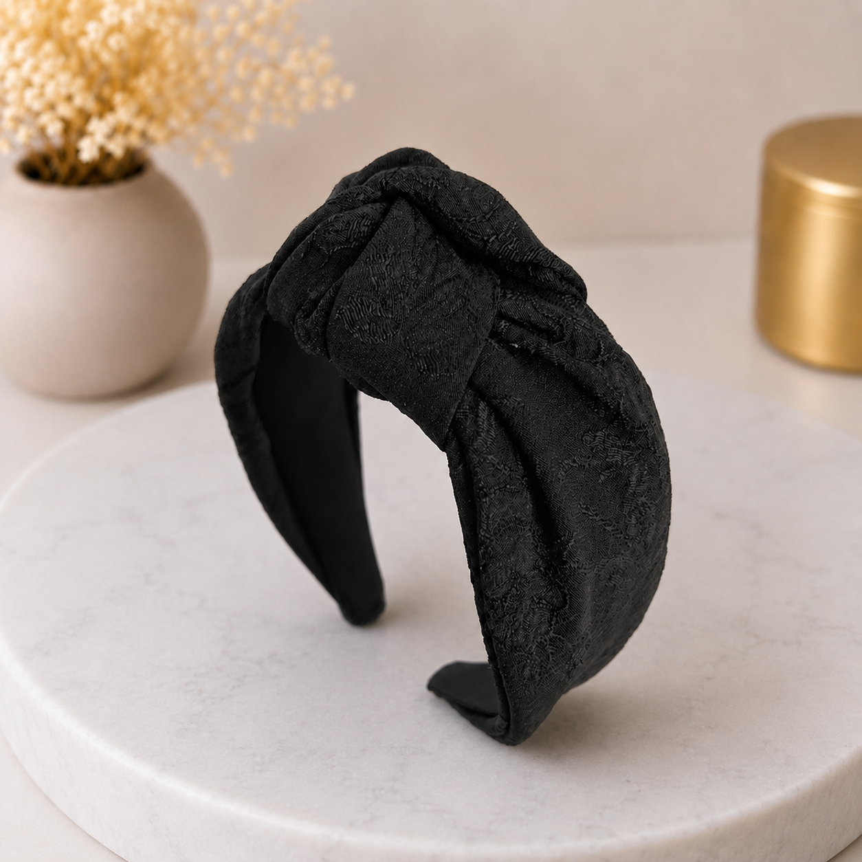 Embroidered floral knotted headband