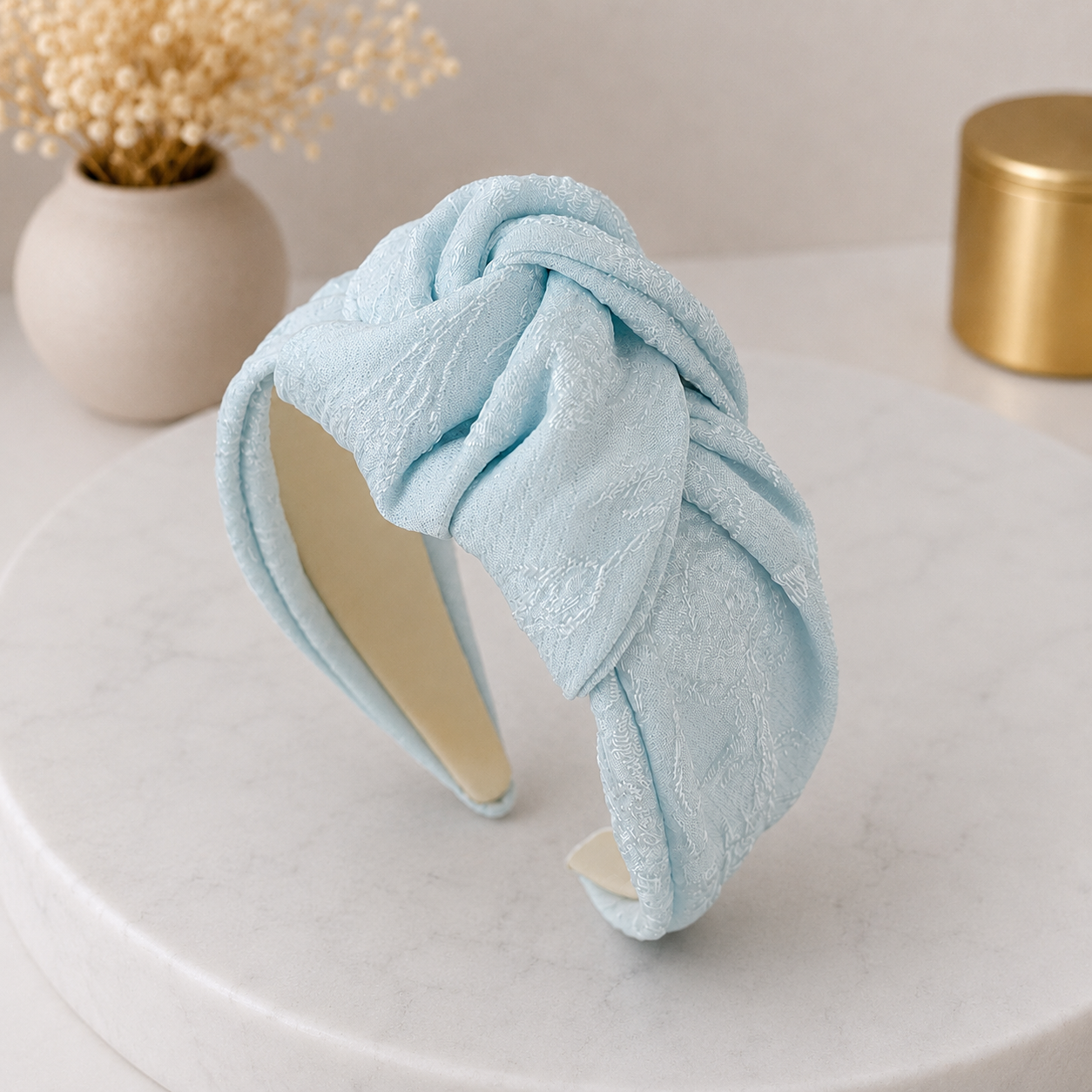 Embroidered floral knotted headband