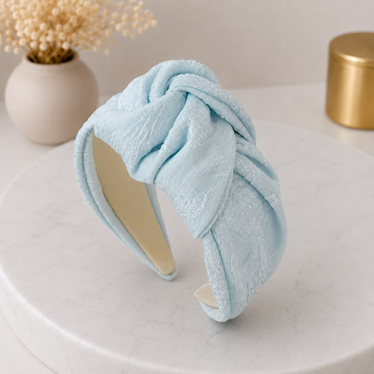 Embroidered floral knotted headband