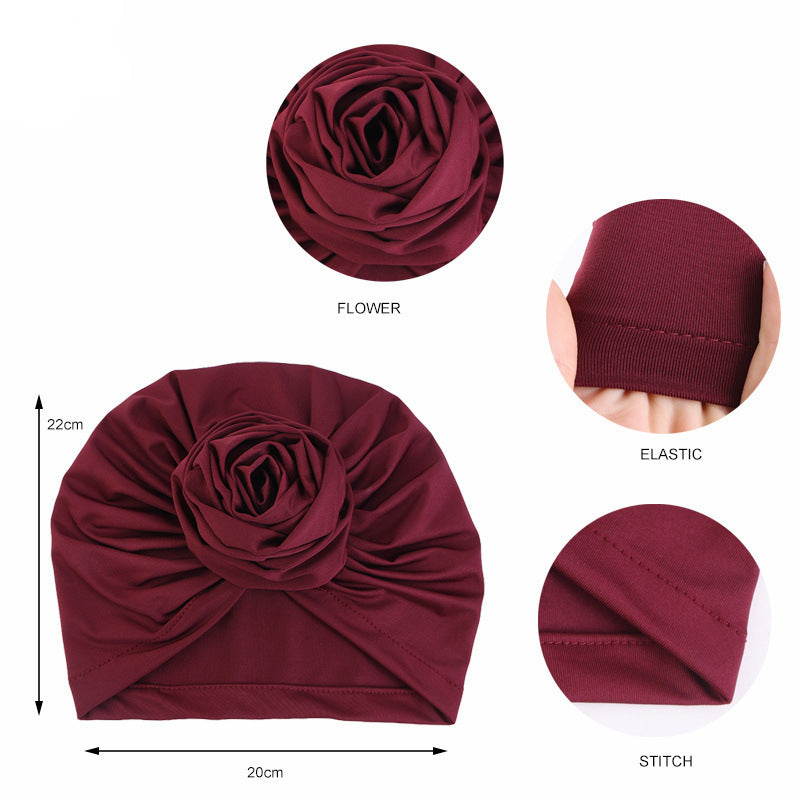 Large flower top  soft hair cap