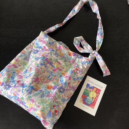 Spring garden liberty cotton tote bag / shoulder bag