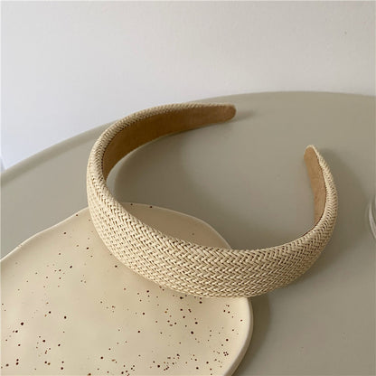 Plain raffia straw rattan headband