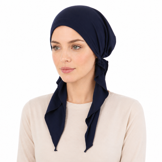 Super soft plain hair cap with scarf