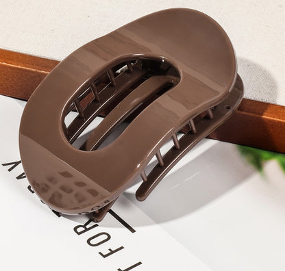 Large oval flat hair claw