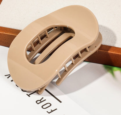 Large oval flat hair claw