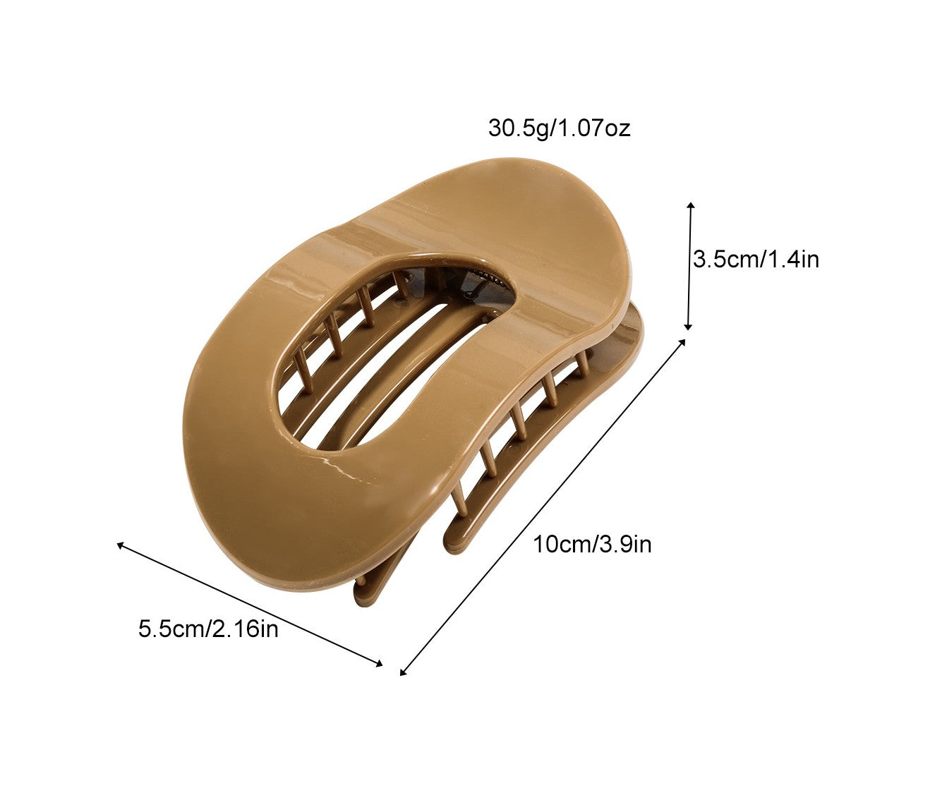 Large oval flat hair claw