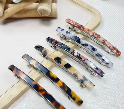 Slim resin hair barrette