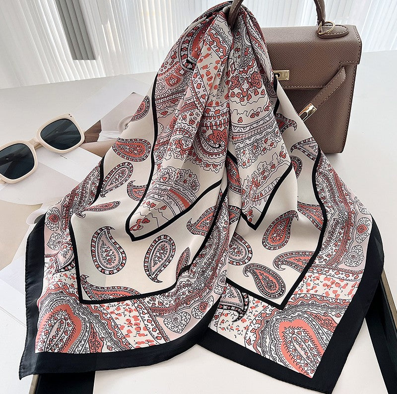 Champagne paisley square scarf