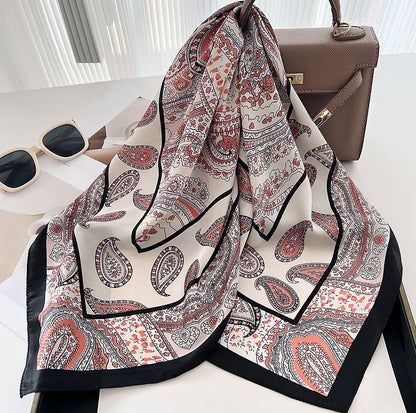 Champagne paisley square scarf