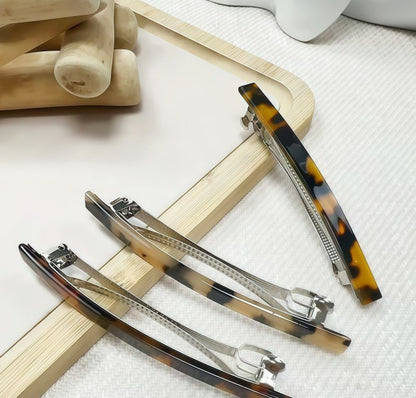 Slim resin hair barrette