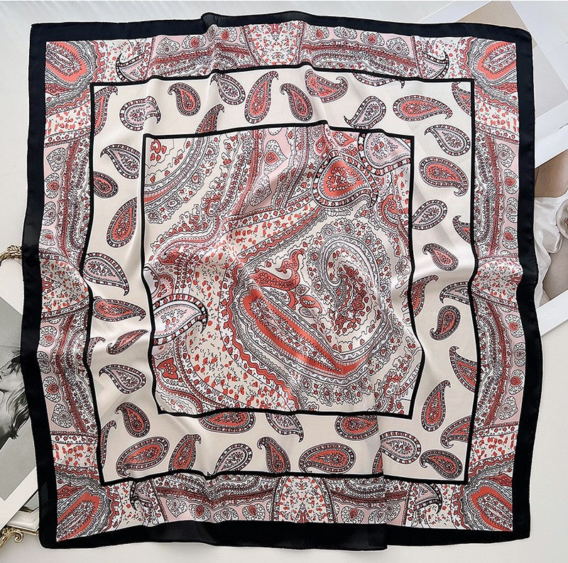 Champagne paisley square scarf