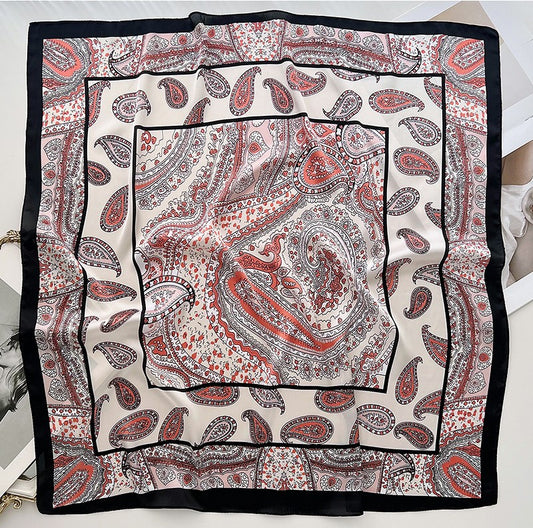 Champagne paisley square scarf