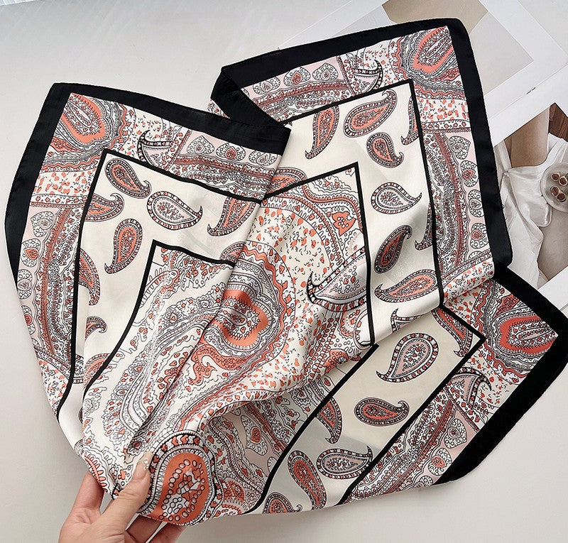 Champagne paisley square scarf