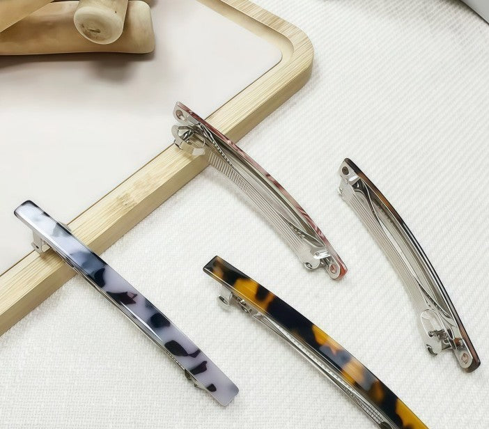 Slim resin hair barrette