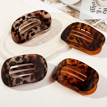 Large oval flat hair claw