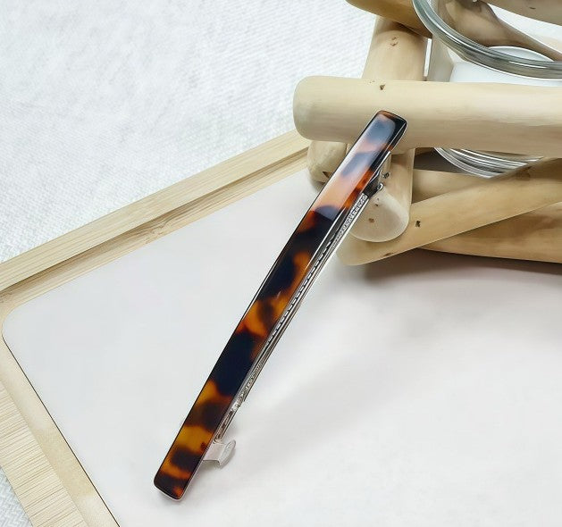 Slim resin hair barrette