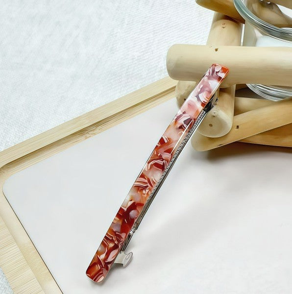 Slim resin hair barrette