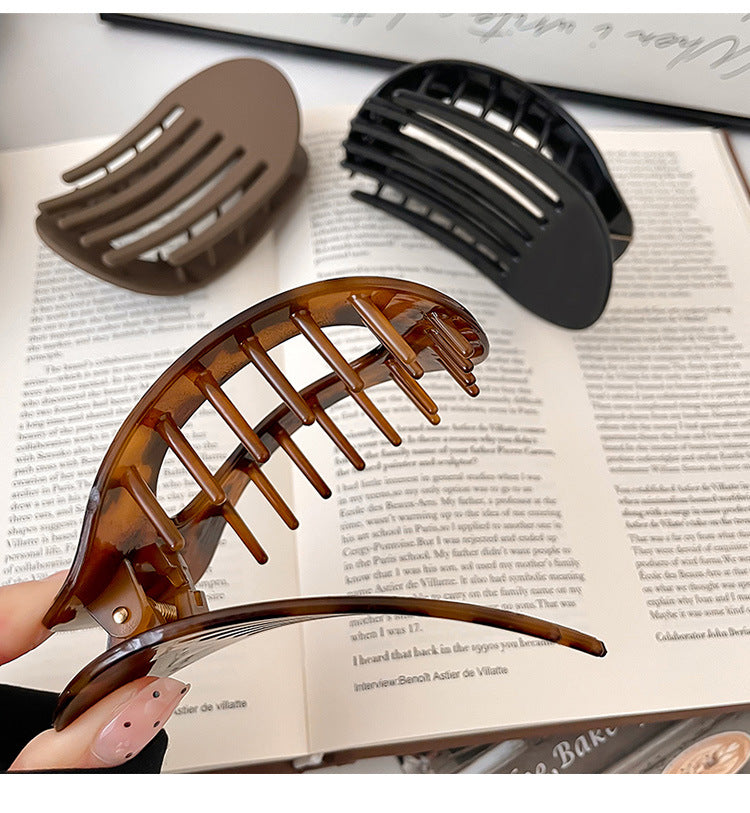 Large oval flat hair claw