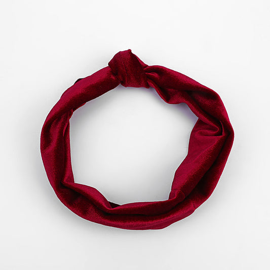 Knot front velvet headband