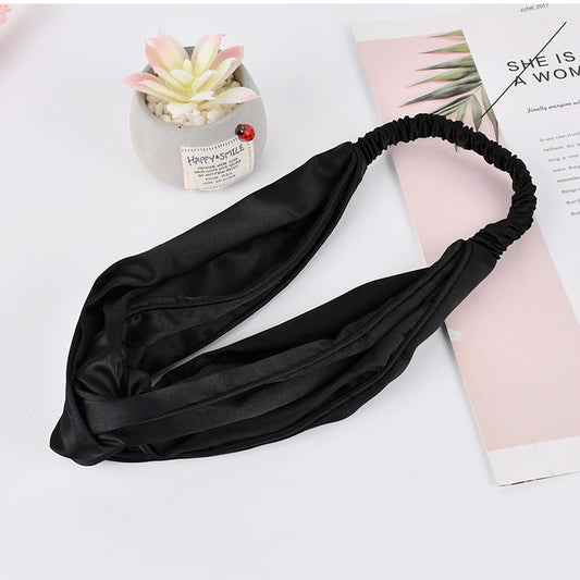 Thick satin elastic headband