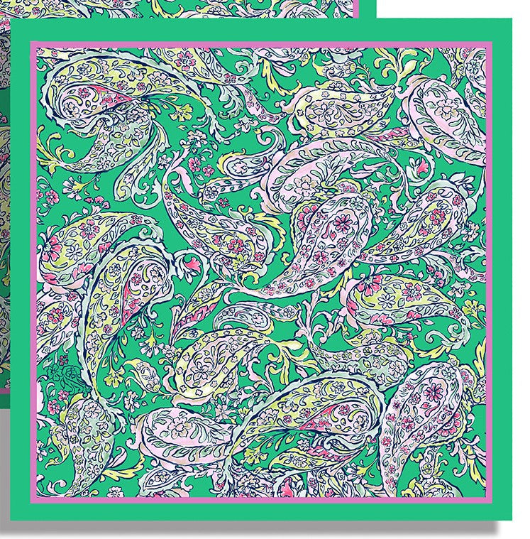 Square scarf in green