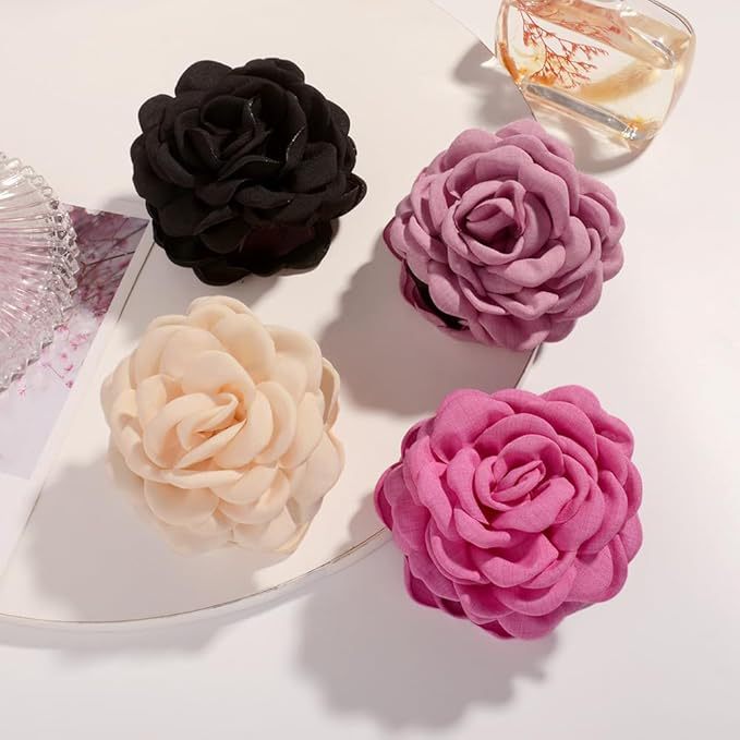 Large fabric roses hair claw