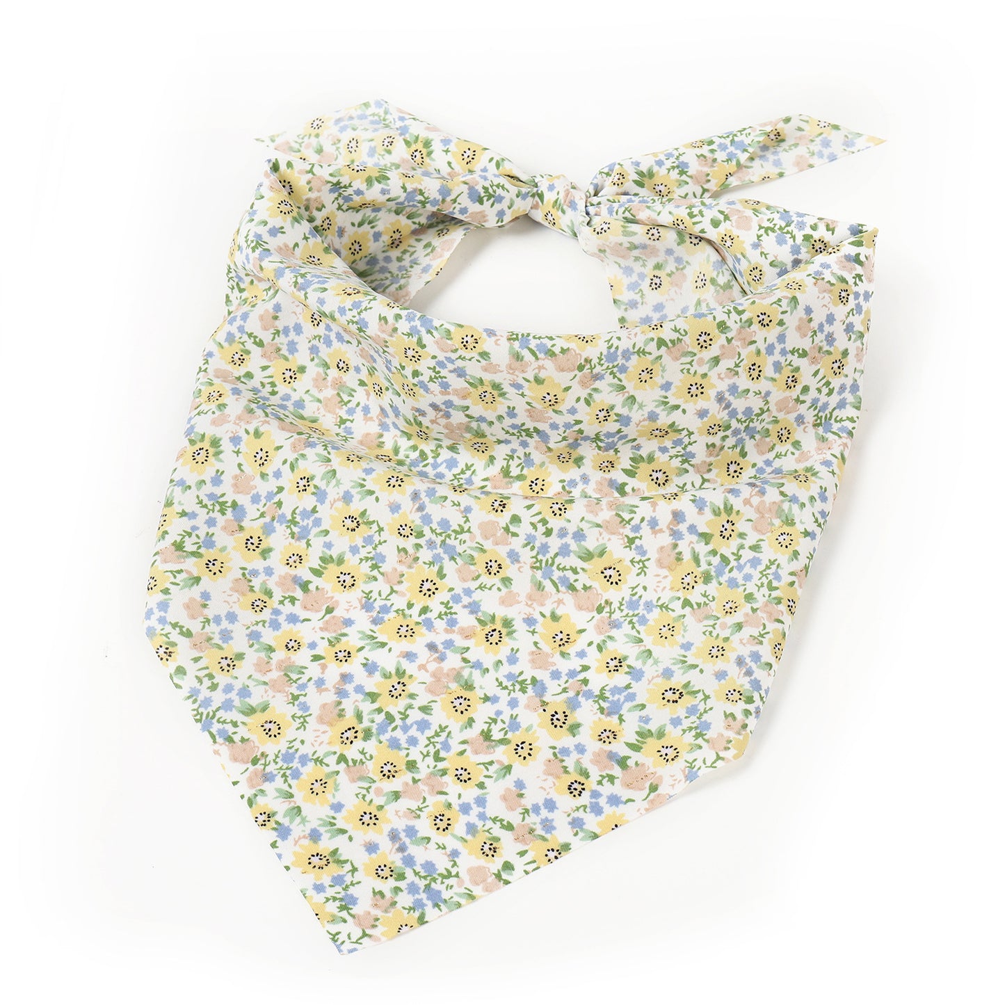 Country flowers print tie-up triangle scarf