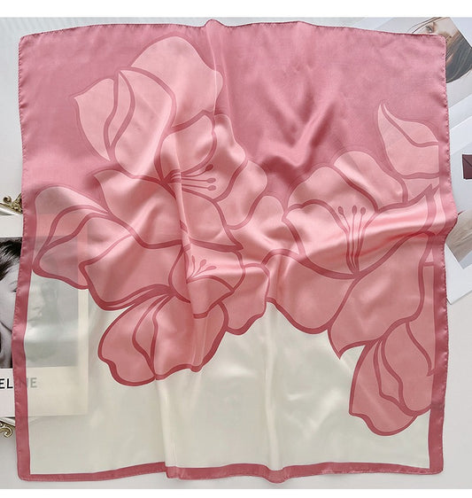 Large flower square scarf